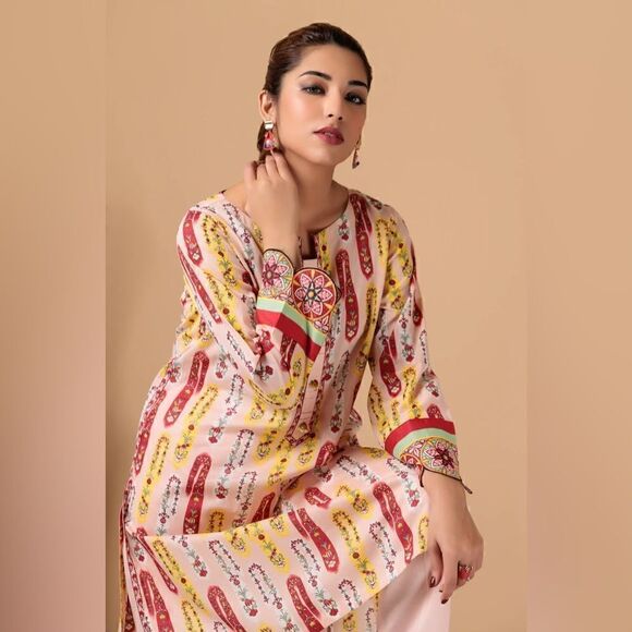 BONANZA SATRANGI PAKISTANI DESIGNER DRESS 2 PIECE - Picture 2 of 6